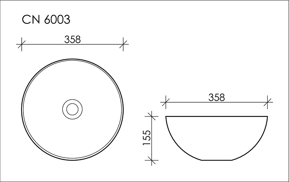 Раковина накладная Ceramica Nova Element CN6003 35 белый матовый купить в интернет-магазине Sanbest