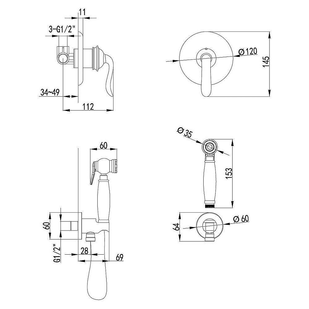 Гигиенический душ Lemark Brava LM4719G купить в интернет-магазине сантехники Sanbest