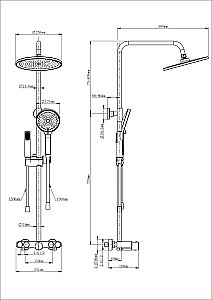 Душевая система с термостатом WONZON & WOGHAND MUSE Selesta, Брашированное золото (WW-B4113-BG) купить в интернет-магазине сантехники Sanbest