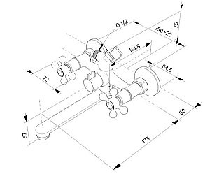 Смеситель для ванны Milardo Duplex DUPSB02M02 хром купить в интернет-магазине сантехники Sanbest
