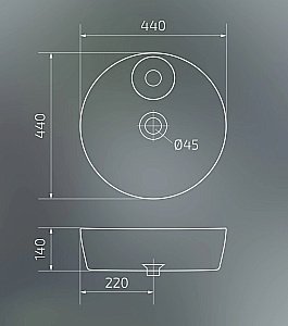Раковина накладная Gid Esfera 44 D1306 51181 белая купить в интернет-магазине Sanbest