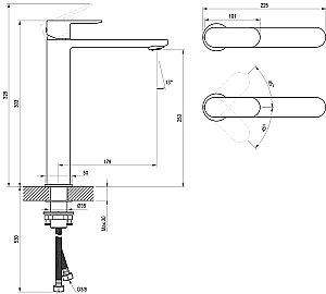 Смеситель для раковины Ravak Chrome II X070459 черный купить в интернет-магазине сантехники Sanbest
