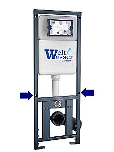 Унитаз подвесной WeltWasser WW MERZBACH 10000014144 с крышкой микролифт, безободковый, смыв торнадо, в комплекте с инсталяцией, черный матовый купить в интернет-магазине Sanbest