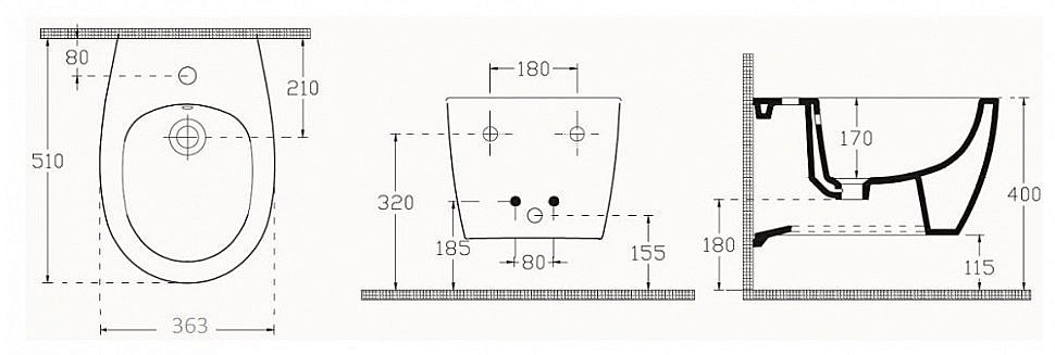 Биде подвесное ISVEA Sentimenti Neo 10AR41010SV-2Z синий матовый купить в интернет-магазине Sanbest