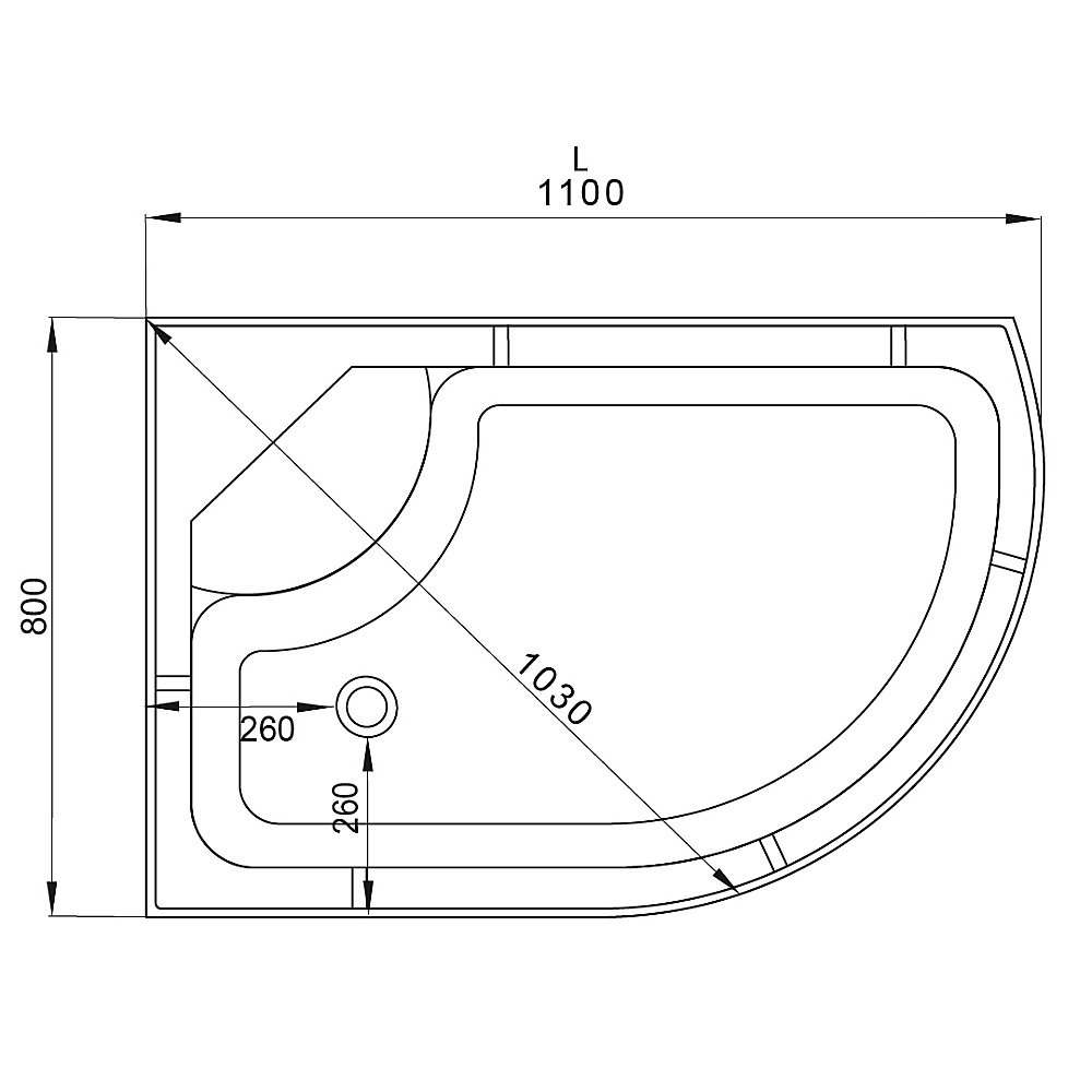 Душевая кабина DTO ЕМ4511 N 110х80 купить в интернет-магазине Sanbest