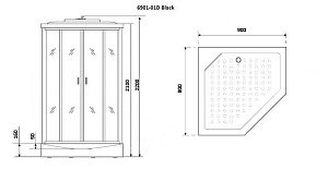 Душевая кабина Niagara Premium NG- 6901-01D BLACK 90x90 купить в интернет-магазине Sanbest