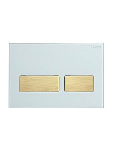 Кнопка для инсталляции Cezares LUX-GB-2-BORO белая глянцевая, брашированное золото купить в интернет-магазине сантехники Sanbest