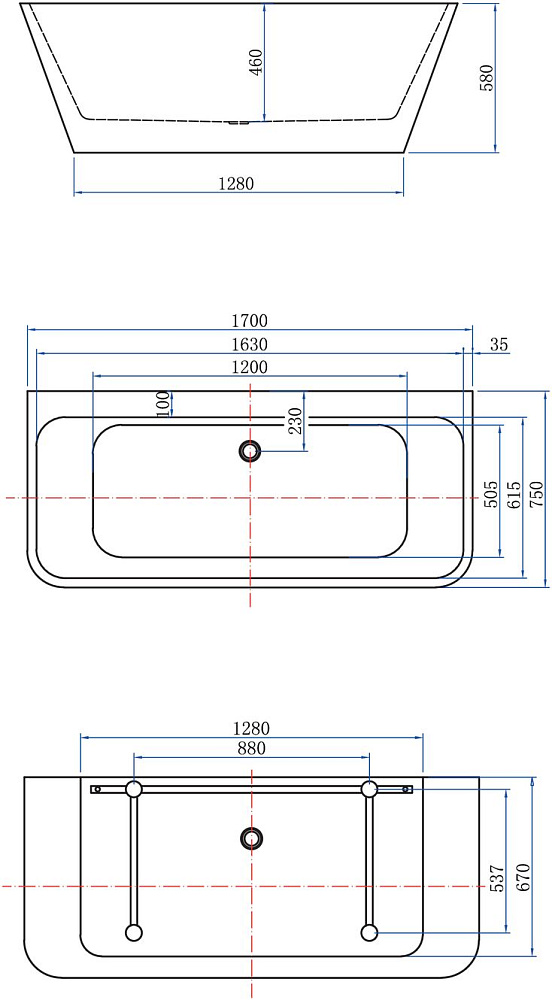 Акриловая ванна Aquanet Family Perfect 293081 170x75 Matt Finish купить в интернет-магазине Sanbest