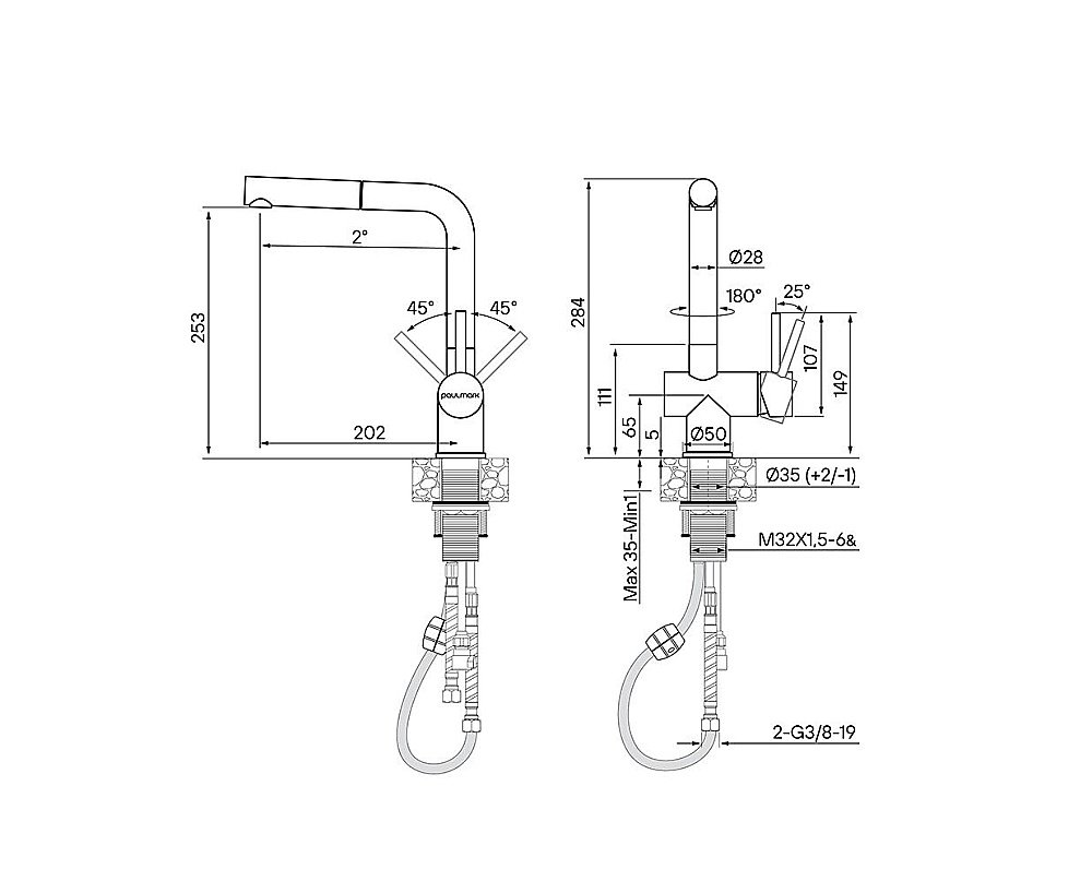 Смеситель для кухни Paulmark Dosse Do214418-LG светлое золото купить в интернет-магазине сантехники Sanbest
