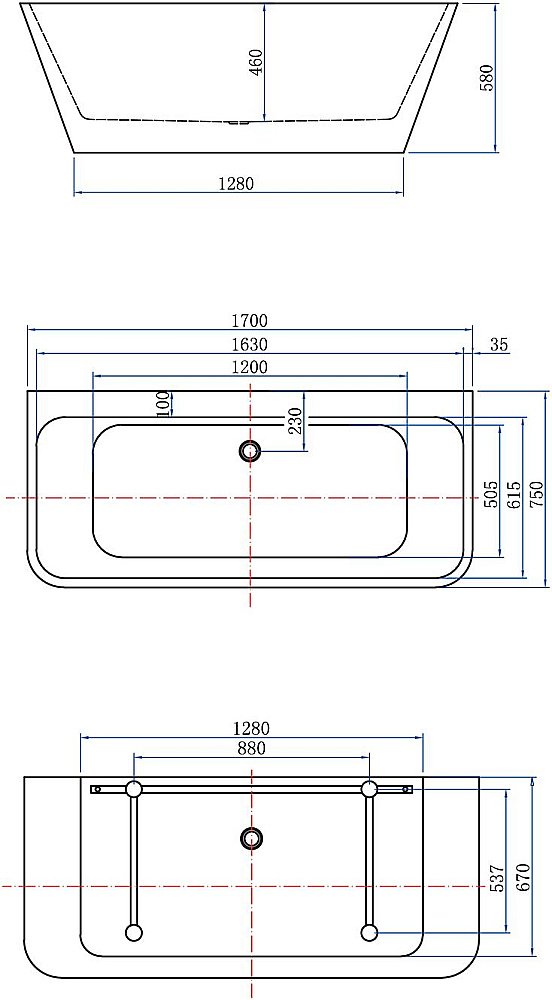 Акриловая ванна Aquanet Family Perfect 293081 170x75 Matt Finish купить в интернет-магазине Sanbest
