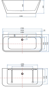 Акриловая ванна Aquanet Family Perfect 293081 170x75 Matt Finish купить в интернет-магазине Sanbest