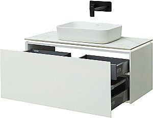 Тумба с раковиной Allen Brau Infinity 100 1.21004.WM белый матовый для ванной в интернет-магазине Sanbest