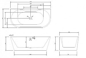 Акриловая ванна ABBER AB9296-1.7 170х80 купить в интернет-магазине Sanbest