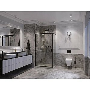 Душевой уголок Ambassador Forsa AB 17021220AB-120AB 140х120 стекло прозрачное/профиль черный купить в интернет-магазине Sanbest