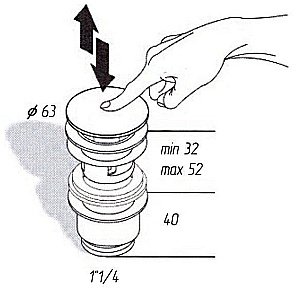Донный клапан Migliore Ricambi ML.RIC-10.106.RA медь купить в интернет-магазине сантехники Sanbest