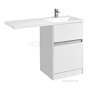 Тумба с раковиной Акватон Лондри 120 белая глянцевая для ванной в интернет-магазине Sanbest