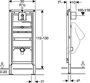 Система инсталляции для писсуаров Geberit Duofix 111.686.00.2 купить в интернет-магазине сантехники Sanbest