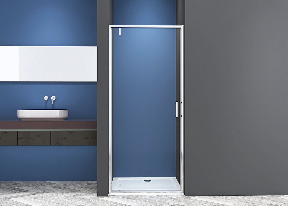 Душевая дверь CeramaLux CL1020-90 стекло прозрачное/профиль хром купить в интернет-магазине Sanbest