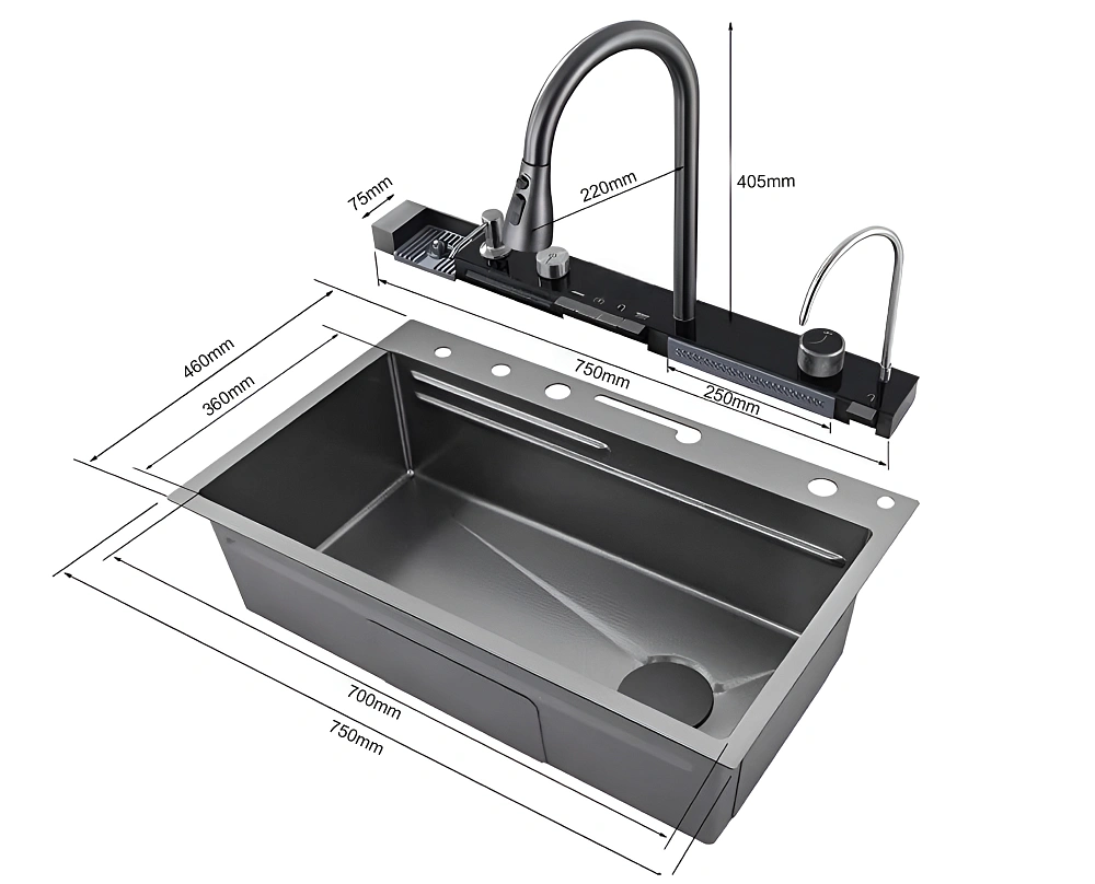 Кухонная мойка CeruttiSpa Gloria II 75 10356 серая купить в интернет-магазине сантехники Sanbest