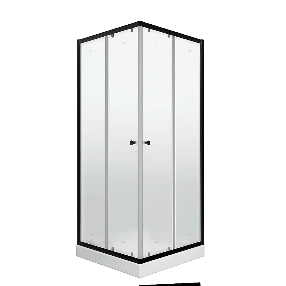 Душевой уголок Parly ZFQ81B 80x80 стекло матовое/профиль черный купить в интернет-магазине Sanbest