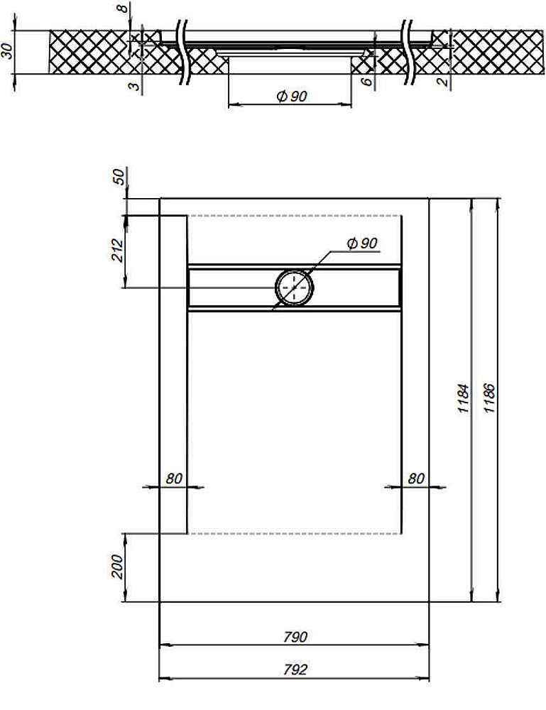 Душевой поддон Aquanet Delight 120х80 серый купить в интернет-магазине Sanbest