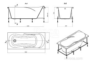 Ванна Roca Uno ZRU9302869 160х75 купить в интернет-магазине Sanbest