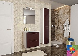 Тумба с раковиной Эстет Vegas 60 любой цвет тумбы и раковины с блестками под заказ для ванной в интернет-магазине Sanbest