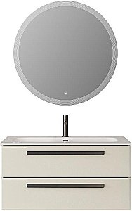 Тумба с раковиной Cezares ECO-CER-N 100 ECO-CER-N-1000-2C-SO-AS-P альпака брашированная для ванной в интернет-магазине Sanbest