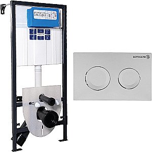 Инсталляция для унитаза Pestan Sava Fix Slim SET40006468 кнопка матовый хром купить в интернет-магазине сантехники Sanbest