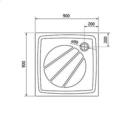 Душевой поддон Ravak Galaxy Pro Perseus 90 белый матовый купить в интернет-магазине Sanbest