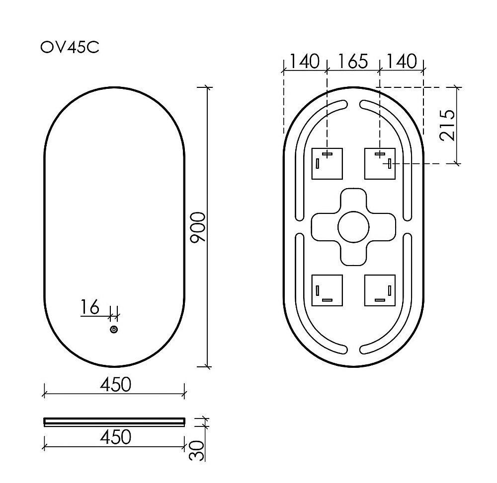 Зеркало Sancos Oval OV45C зеркальное в ванную от интернет-магазине сантехники Sanbest