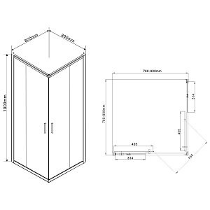 Душевой уголок Vincea Garda VSS-1G800CH 80x80 купить в интернет-магазине Sanbest