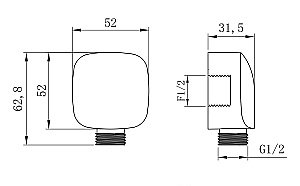 Подключение  для душевого шланга Lemark LM8085С купить в интернет-магазине сантехники Sanbest