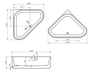 Ванна акриловая ABBER AB9446MW 150х150 белая матовая купить в интернет-магазине Sanbest
