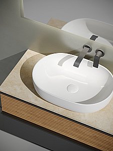 Тумба с раковиной Sancos DELTA 100 со столешницей, дуб красный/графит для ванной в интернет-магазине Sanbest