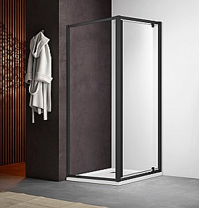 Душевой уголок Aquatek Ария AQ ARI 100х90 стекло прозрачное/профиль черный матовый купить в интернет-магазине Sanbest