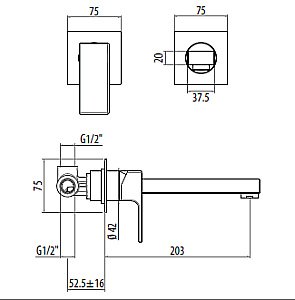 Смеситель для раковины Gattoni Kubik 2537/25C0 купить в интернет-магазине сантехники Sanbest