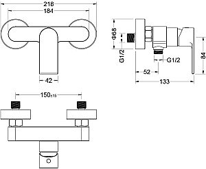 Смеситель для душа Aquatek Лира AQ1460CR хром купить в интернет-магазине сантехники Sanbest