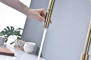 Смеситель для кухни Paulmark Senso Se215180-LG светлое золото купить в интернет-магазине сантехники Sanbest