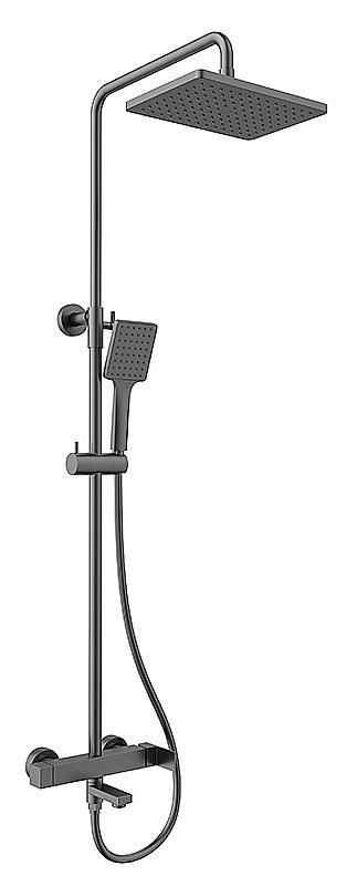 Душевая система Kaiser Cube 01582-15 вороненая сталь купить в интернет-магазине сантехники Sanbest