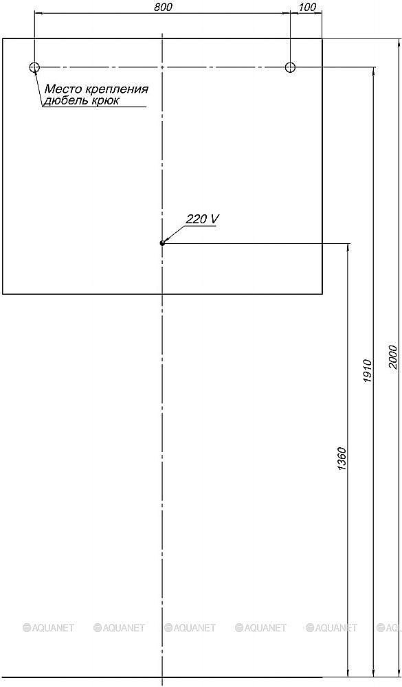 Зеркало LED Aquanet Гласс 274134 100 белый в ванную от интернет-магазине сантехники Sanbest