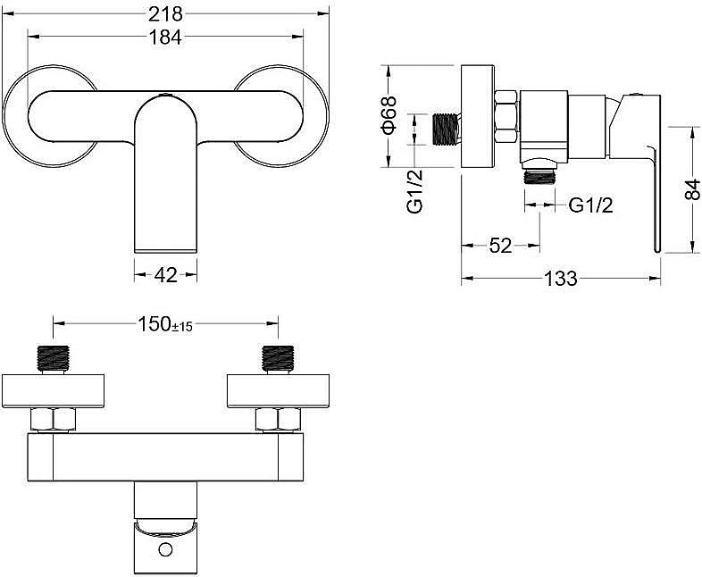 Смеситель для душа Aquatek Лира AQ1460CR хром купить в интернет-магазине сантехники Sanbest