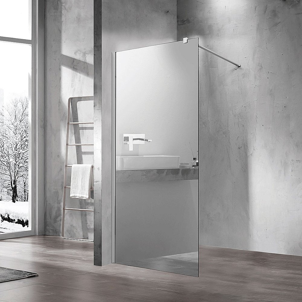 Душевое ограждение Vincea Walk-In VSW-1H100MR 100 стекло зеркальное/профиль хром купить в интернет-магазине Sanbest
