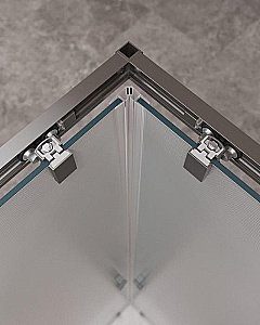 Душевой уголок Cezares Molveno 110x90 AH-21-90+20-P-GM стекло рифленое/профиль матовая оружейная сталь купить в интернет-магазине Sanbest