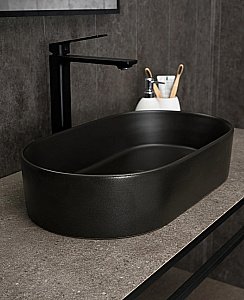 Раковина накладная Gid Lago 52,5 N9020bg 53379 черная графит купить в интернет-магазине Sanbest