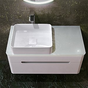 Тумба с раковиной Jorno Shine 90 белая для ванной в интернет-магазине Sanbest