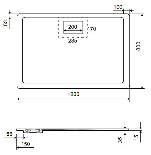 Душевой поддон Excellent Lavano 120x80 бежевый купить в интернет-магазине Sanbest