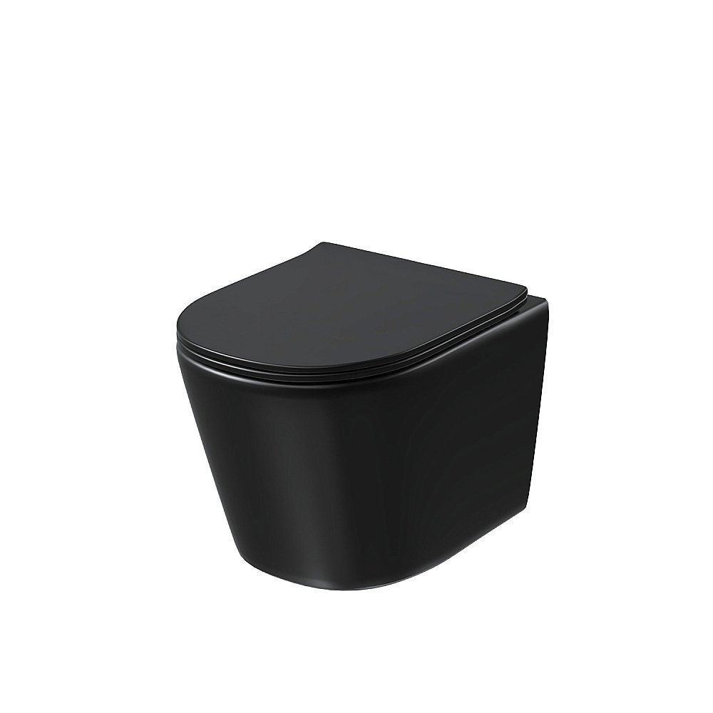 Унитаз подвесной Grossman Tornado GR-4477BMSQ безободковый, с крышкой микролифт, слив-торнадо, черный матовый купить в интернет-магазине Sanbest