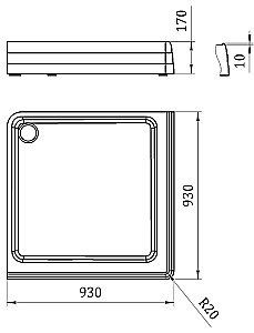 Душевой поддон Радомир 1-11-0-0-0-144 93х93 белый купить в интернет-магазине Sanbest