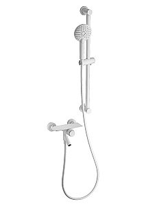 Смеситель для ванны с душевым гарнитуром WONZON & WOGHAND CLICK, Белый матовый (WW-FE05L222-MW) купить в интернет-магазине сантехники Sanbest